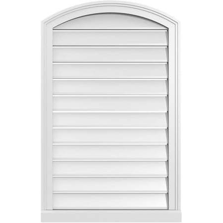 Ekena Millwork Arch Top Surface Mount PVC Gable Vent w/ 2"W x 2"P Brickmould Sill Frame, 24"W x 36"H GVPAR24X3603SN